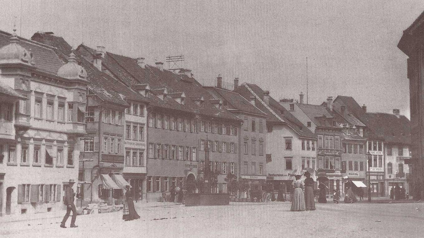 Der Ravensburger Marienplatz um 1910